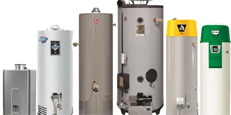 Lineup-Of-Various-Gas-And-Electric-Water-Heaters