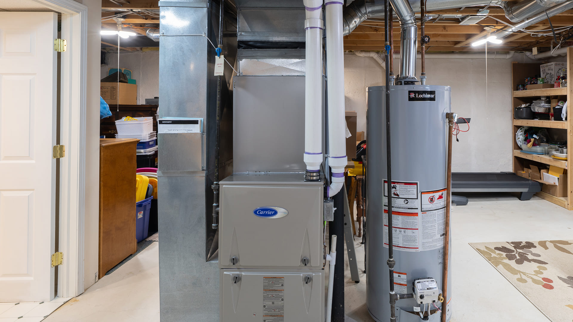 Carrier-HVAC-Furnace-And-Lochinvar-Water-Heater-Setup